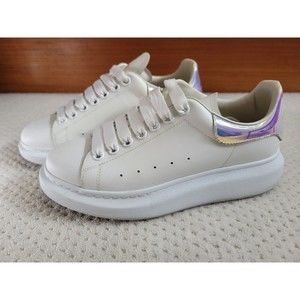 Alexander McQueen Womens PEARLESCENT PRISM SHOCK PINK Oversized Sneakers, 39 EUC